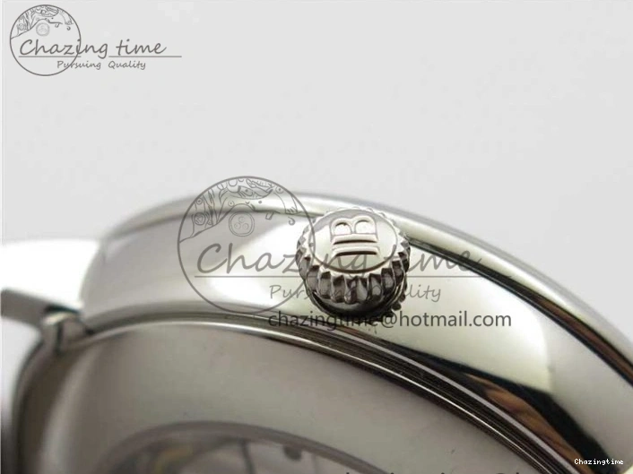 0302 Villeret 6654 SS Complicated Function OMF 1:1 Best Edition White Dial on Brown Leather Strap A6654 V Popular 7904